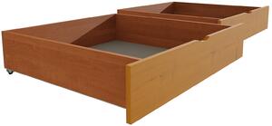 Úložné prostory masiv borovice / LTD (Barva dřeva: bezbarvý lak, Délka ložné plochy postele: 200 cm, Typ postele: s přistýlkou)
