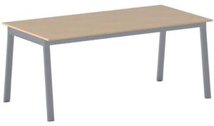 Kancelářský pracovní stůl PRIMO BASIC, šedostříbrná podnož, 1600 x 800 mm, buk