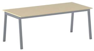 Kancelářský pracovní stůl PRIMO BASIC, šedostříbrná podnož, 2000 x 900 mm, wenge