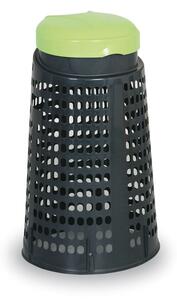 Plastový odpadkový koš na 120 L pytle, černý, zelené víko