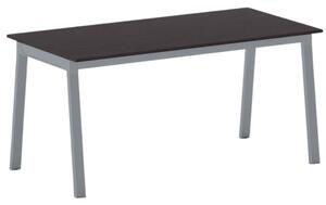 Kancelářský pracovní stůl PRIMO BASIC, šedostříbrná podnož, 1600 x 800 mm, wenge