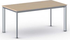 Kancelářský stůl PRIMO INVITATION, šedostříbrná podnož 1600 x 800 mm, buk