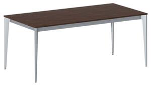 Kancelářský stůl PRIMO ACTION, šedostříbrná podnož, 1800 x 900 mm, ořech