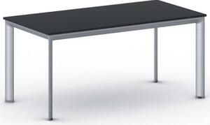 Kancelářský stůl PRIMO INVITATION, šedostříbrná podnož 1600 x 800 mm, grafitová