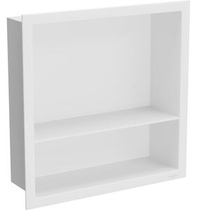 Mexen X-Wall-R, polička na zapuštění na obklad s límcem 30 x 30 cm, bílá, 1920303010S