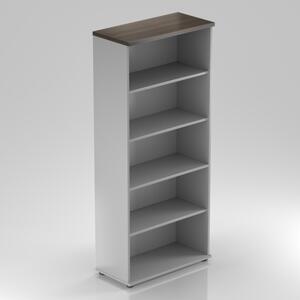 NABYTEK-DESIGNOVY.CZ - Kancelářský regál KOMFORT, 80×38,5×183,5 cm, bez dveří, kaštan/šedá – S580 07