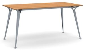 Kancelářský stůl PRIMO ALFA, šedostříbrná podnož, 1600 x 800 mm, třešeň