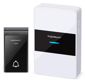 Aigostar - Bezdrátový zvonek 3xAA IP44 černá/bílá