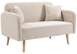 HOMCOM Dvoumístná Pohovka, Sedačka s 2 Polštáři, Polstrovaný Loveseat, Čalouněná Pohovka s Sametovým Povrchem, S Rukojeťmi, Loveseat do Obývacího Poko
