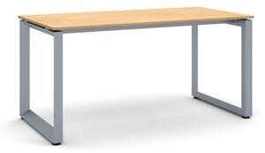Kancelářský stůl PRIMO INSPIRE, šedostříbrná podnož, 1600 x 800 mm, buk