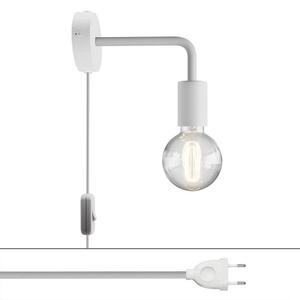 Kovová nástěnná lampa s vypínačem na kabelu a ramenem Spostaluce Metal Barva: bílá, Žárovka: bez žárovky
