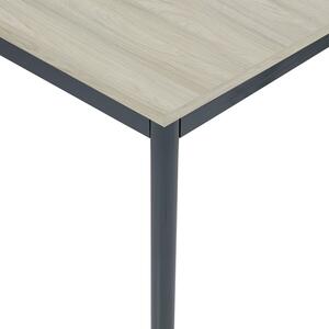 Jídelní stůl, 1600 x 800 mm, deska dub přírodní, podnož tm. šedá