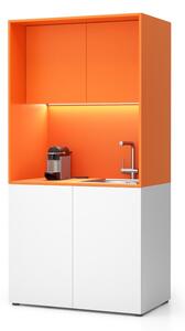 Kuchyňka NIKA se dřezem a baterií 1000 x 600 x 2000 mm, oranžová, pravé