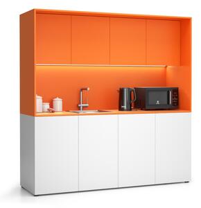 Kuchyňka NIKA se dřezem a baterií 1963 x 600 x 2000 mm, oranžová, levé