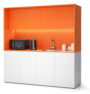 Kuchyňka NIKA se dřezem a baterií 1963 x 600 x 2000 mm, oranžová, pravé