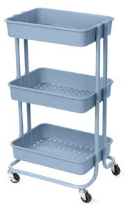 Koupelnový vozík s kolečky Compactor Grena, 3 police, 43 x 34,8 x 75 cm, modrý