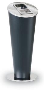 Odpadkový koš s popelníkem, 720 x 290 x 290 mm, černá / nerez