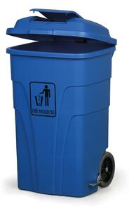 Plastový odpadkový koš na kolečkách koš, 120 l, modrý