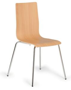 Dřevěná jídelní židle s chromovanou konstrukcí KENT, buk