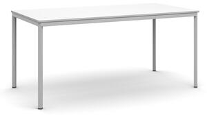 Stůl jídelní, 1600 x 800 mm deska bílá, podnož světle šedá