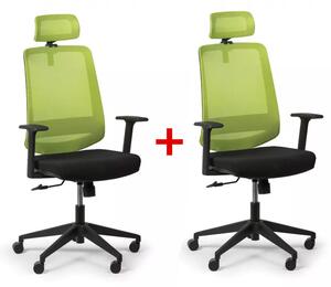 Kancelářská židle RICH 1+1 ZDARMA, zelená