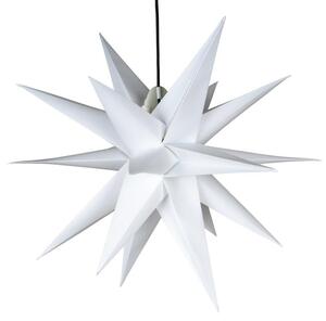 Nexos 67069 Vánoční dekorace - hvězda s časovačem 1 LED, 55 cm, bílá