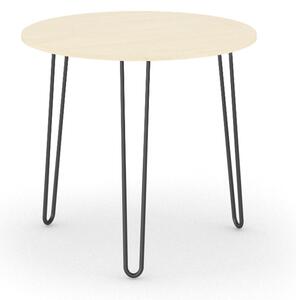 Kulatý jídelní stůl SPIDER, průměr 800 mm, černá podnož, deska zemitá