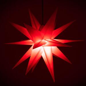 Nexos 64199 Vánoční dekorace - hvězda s časovačem 1 LED, 55 cm, červená