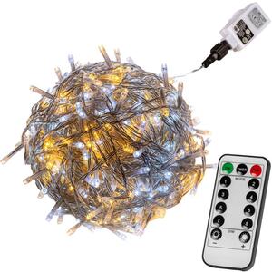 VOLTRONIC® 67603 Vánoční řetěz - 100 LED, teple/stud.bílý + ovladač