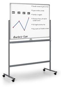 Mobilní oboustranná bílá popisovací tabule, magnetická, 1200 x 900 mm