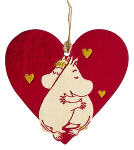 Muurla Vánoční dekorace Moomin Heart, překližka