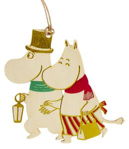 Vánoční dekorace Moominmamma & Moominpappa, překližka