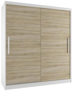 Šatní skříň s posuvnými dveřmi Simply 133 cm - bílá / dub sonoma