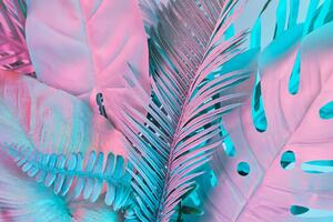 Obraz palmové listy v neobyčejných neonových barvách