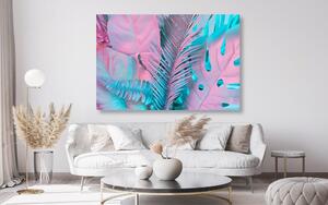 Obraz palmové listy v neobyčejných neonových barvách