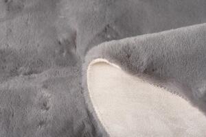 TAPISO Chlupatý kobereček ve tvaru kožešiny - 60x90 cm - tmavě šedý