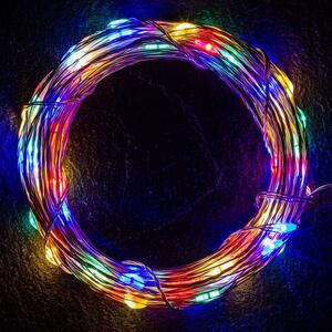 VOLTRONIC 2x 50 LED světelný řetěz, drát, barevné, baterie
