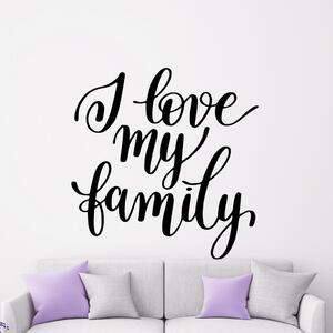 Živá Zeď Samolepka I love my family Barva: černá