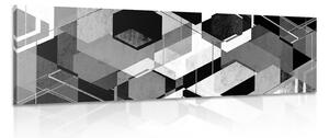 Obraz abstraktní geometrie v černobílém provedení