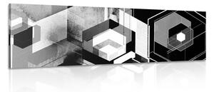 Obraz futuristická geometrie v černobílém provedení