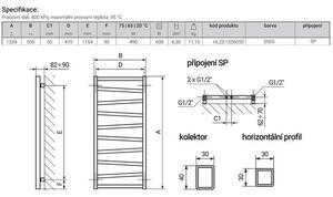 House Level Zet HLZE1330050S905SP Radiátor kombinovaný, 50x133,4cm, černá soft