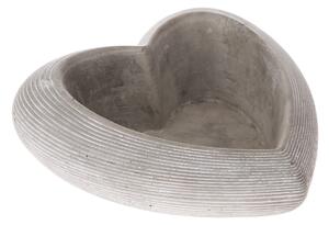 Betonový obal na květináč Srdce šedá, 22 x 9 cm