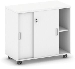 Kancelářská zasouvací skříňka na kolečkách MIRELLI A+, 800 x 420 x 750 mm, bílá