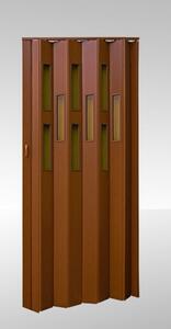 Shrnovací dveře prosklené Ořech Šířka (cm): 71, Výška (cm): 203