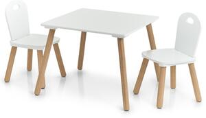 Dětská sada stolu a židlí JOHANKA bílá/přírodní