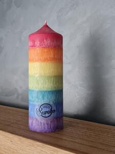 Supeko čakrová svíčka válec barevný 17 cm