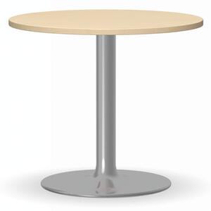 Konferenční stolek ZEUS II, průměr 600 mm, chromovaná podnož, deska bříza
