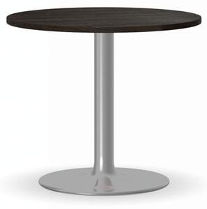 Konferenční stolek ZEUS II, průměr 600 mm, chromovaná podnož, deska wenge