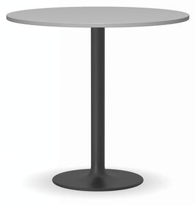 Konferenční stolek FILIP II, průměr 800 mm, černá podnož, deska šedá
