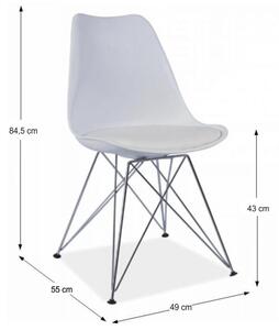 TEMPO Židle, bílá + chrom, METAL NEW